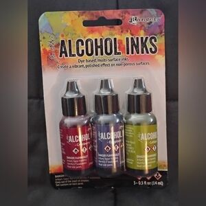 Ranger Alcohol Inks Set - Cranberry, Eggplant, Lettuce
